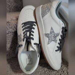 Shu Shop silver glitter fashion shoes